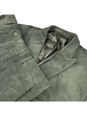 Alain Dupetit Men's Corduroy Double Breasted Suit Green • 44R US | 38x28